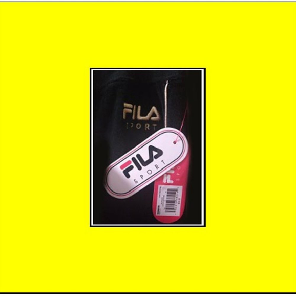 New Fila Sport Black/Gold Track Pants, M